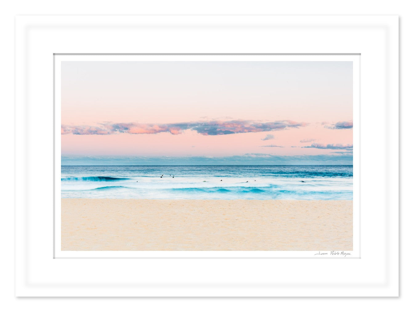 Playa en platea - enmarcado blanco